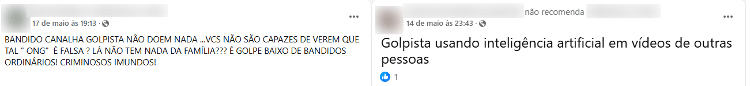 Comentários em página da suposta instituição alertam para golpe Comentários em página da suposta instituição alertam para golpe