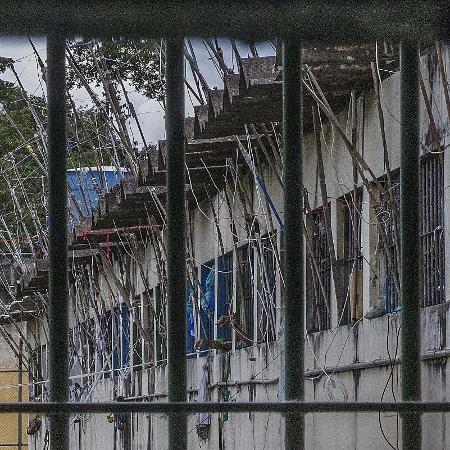 10.ago.2018 - Instalações do Complexo Penitenciário Anísio Jobim (Compaj), em Manaus, em janeiro de 2017, após rebelião que resultou na morte de 56 presos - Marlene Bergamo/Folhapress