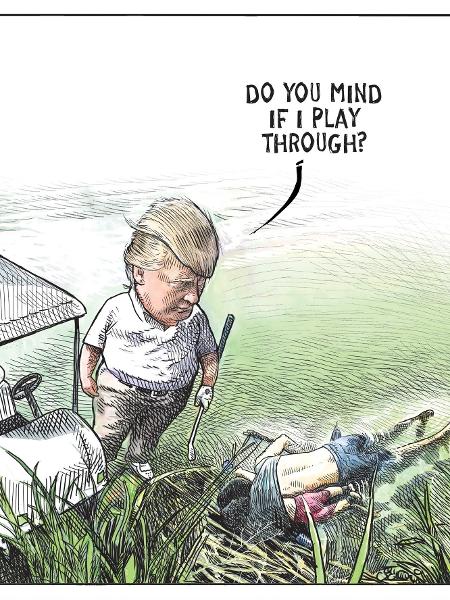 Desenho do cartunista canadense Michael Adder - Reprodução/Twitter/@deAdder