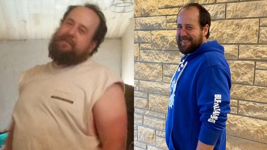 Sean Kelley precisou perder 18 quilos para salvar a vida do filho de um ano - Reprodução/Good Morning America