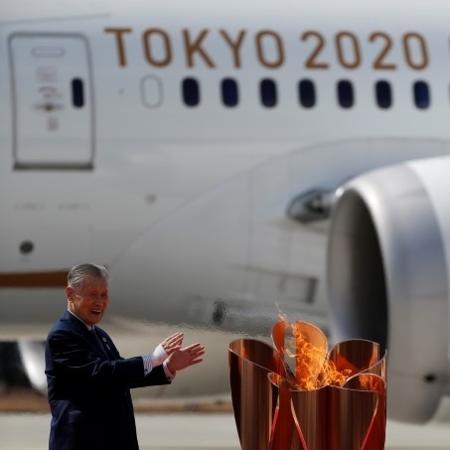 A chama olímpica havia chegado ao Japão na semana passada - ISSEI KATO