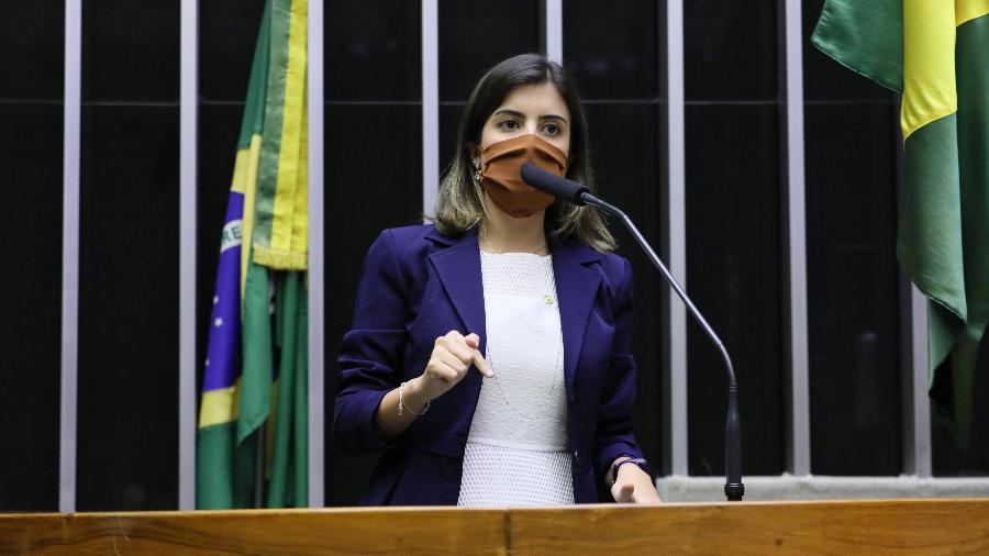 7.out.2021 - A deputada federal Tabata Amaral (PSB-SP), durante sessão na Câmara - Cleia Viana/Câmara dos Deputados
