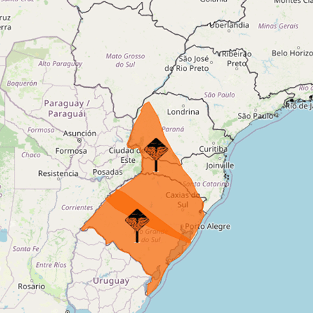 Inmet alerta para tempestades com perigo na região Sul  - Divulgação/Inmet