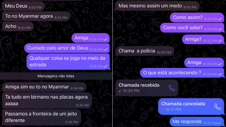 Print de mensagens entre Luckas e amigo no dia 7 de outubro