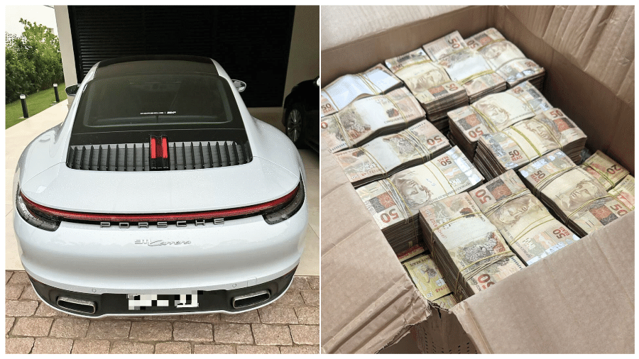 A PF apreendeu centenas de milhares de reais em espécie, além de carros de luxo e armas A PF apreendeu centenas de milhares de reais em espécie, além de carros de luxo e armas