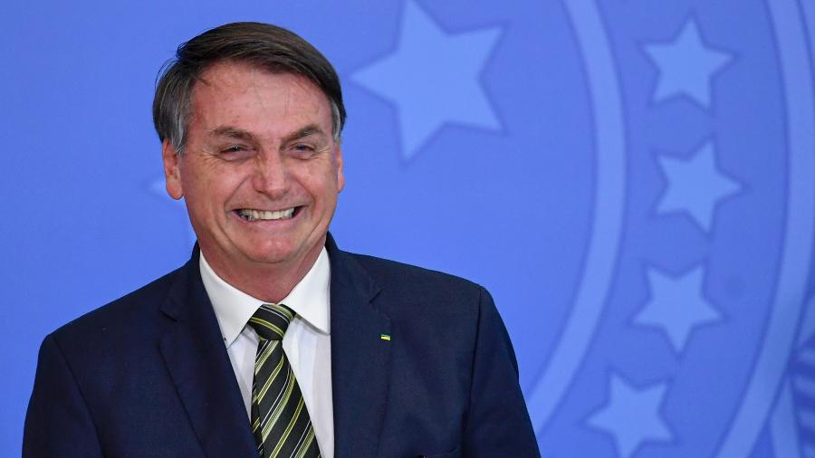 Presidente Jair Bolsonaro (sem partido) durante solenidade de posse de Andre Luiz de Almeida Mendonça como ministro da Justiça, em 29 de abril de 2020 - Mateus Bonomi/AGIF