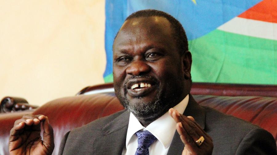 O presidente do Sudão do Sul, Riek Machar, passará 14 dias em isolamento em sua casa - Getty Images