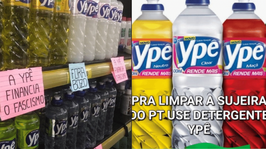 Publicações nas redes sociais criticam e apoiam a marca Ypê após serem identificadas doações de família dona da empresa a Bolsonaro - Reprodução/Twitter