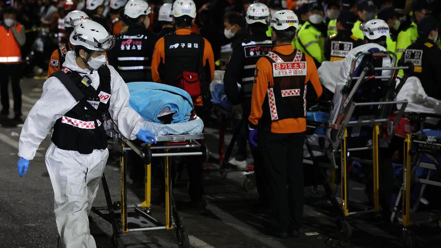 Tragédia em festa de Halloween em Seul, capital da Coreia do Sul, deixou mais de 150 mortos - Xinhua/NEWSIS