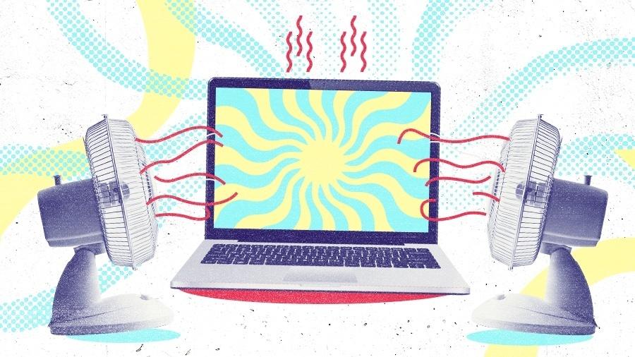 Calor pode prejudicar desempenho de computadores e notebooks - Yasmin Ayumi/Arte UOL