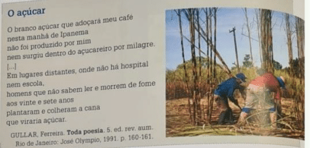 "Homens que não sabem ler e morrem de fome / aos vinte e sete anos / plantaram e colheram a cana / que viraria açúcar", diz poema de Ferreira Gullar, apontado pelo movimento como exemplo negativo