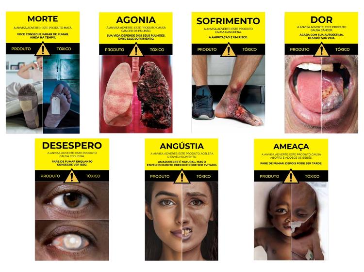 Verso das embalagens de cigarro irão apresentar sete novas imagens e mensagens de advertência