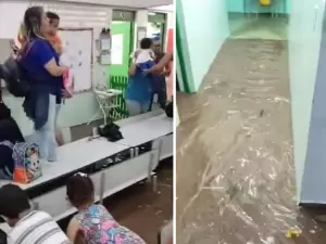 Enxurrada alaga creche em Osasco e deixa crianças desesperadas; vídeo