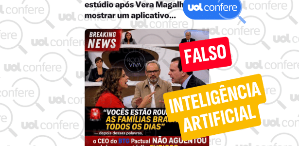 Vera Magalhães não brigou com CEO do BTG no Roda Viva; posts são golpe