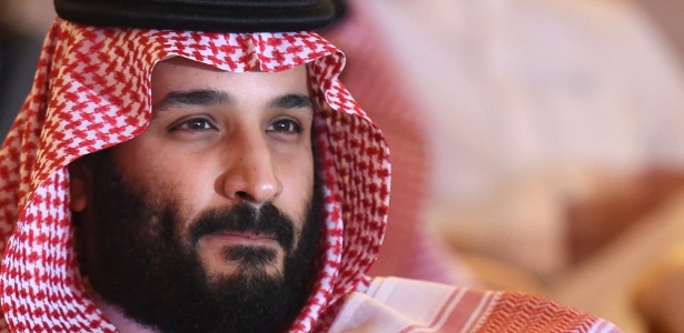 O príncipe herdeiro saudita Mohammed bin Salman - 	FAYEZ NURELDINE/AFP