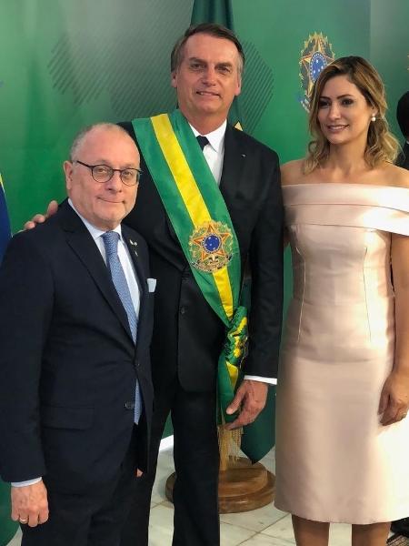 O ministro das Relações Exteriores da Argentina, Jorge Faurie, Jair e Michelle Bolsonaro - Reprodução/Twitter Cancillería Argentina