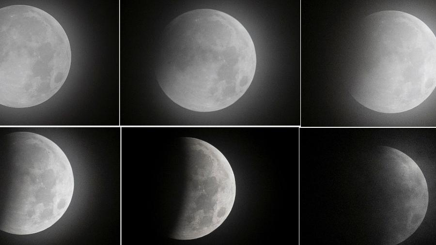 Combinação do fotos mostra o eclipse da Superlua na Cidade do México em 26 de maio de 2021 - REUTERS/Henry Romero