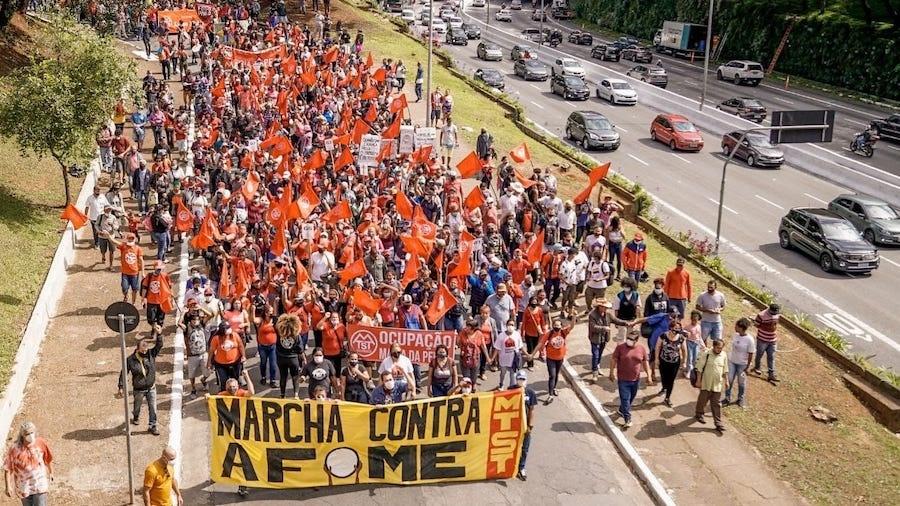 Marcha contra a fome e o governo Bolsonaro ocupa o centro de São Paulo - Leandro Paiva