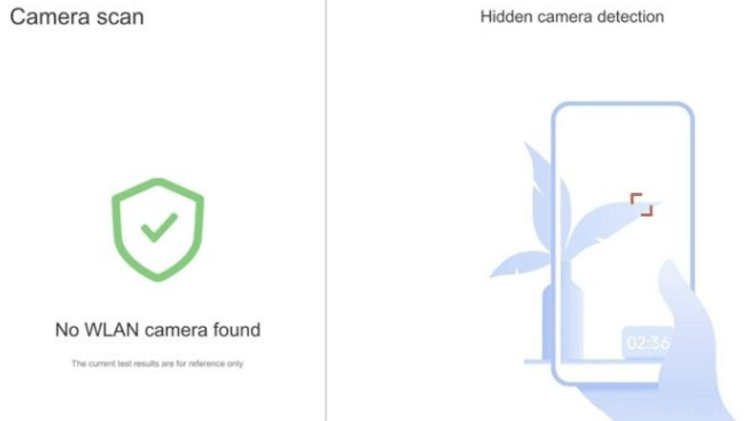 Suposto layout da ferramenta da Xiaomi que permite escanear câmeras escondidas