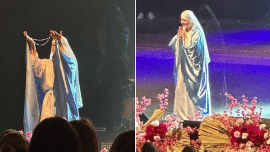 Imagens viralizaram nas redes sociais ao mostrar sombras durante apresentação religiosa Imagens viralizaram nas redes sociais ao mostrar sombras durante apresentação religiosa