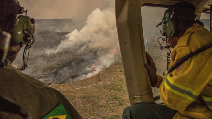 Incêndio florestal na Chapada dos Veadeiros, em Goiás - Fernando Tatagiba/ICMBio