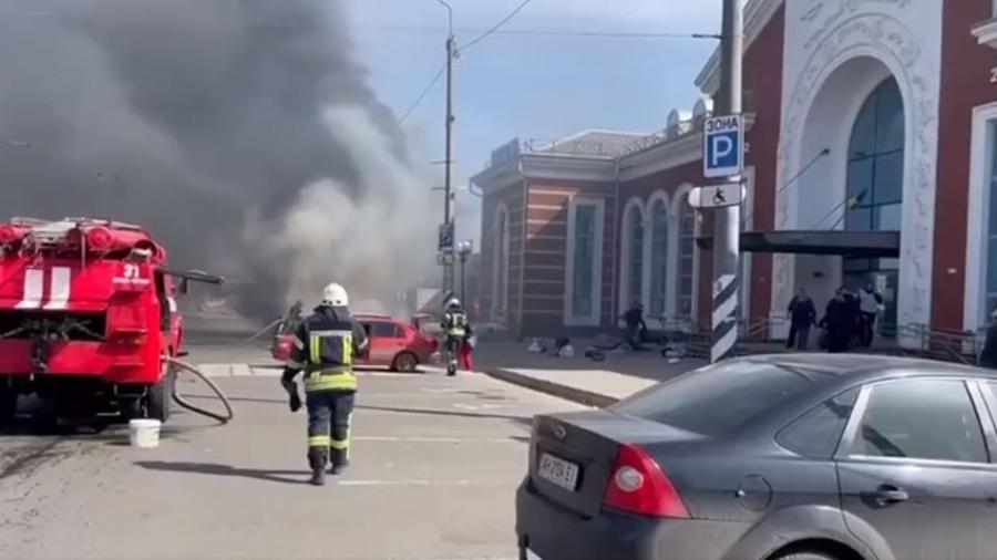 As atrocidades constatadas na cidade de Bucha e um ataque com mísseis a uma estação de trem lotada na cidade de Kramatorsk (foto) estimularam as medidas - Reprodução/Telegram/Volodymyr Zelensky