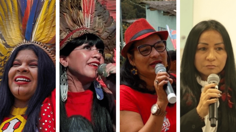 Sônia Guajajara, Célia Xakriabá, Juliana Cardoso e Silvia Waiãpi: as mulheres indígenas eleitas para a Câmara - Arte UOL/Divulgação