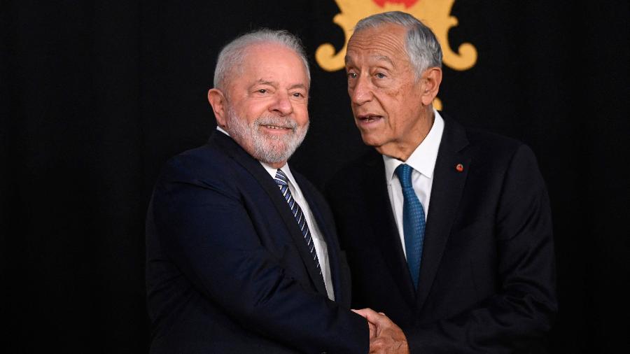  Os presidentes do Brasil, Lula, e de Portugal, Marcelo Rebelo de Sousa, se reúnem em Lisboa -  Patrícia de Melo Moreira/AFP