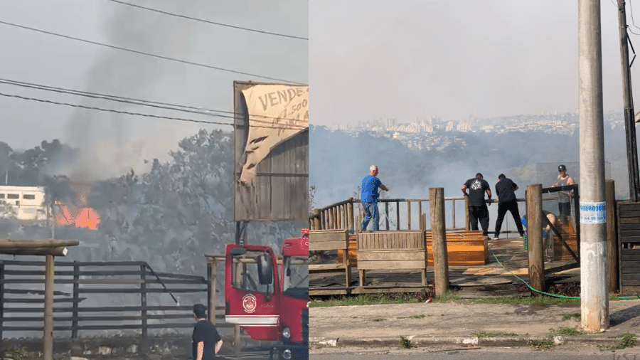 Incêndio atinge vegetação em Carapicuíba