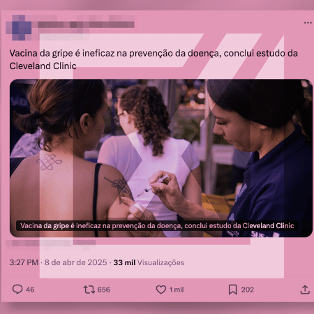 17.abr.2025 - Estudo não conclui que vacina da gripe aumenta o risco da doença - Projeto Comprova