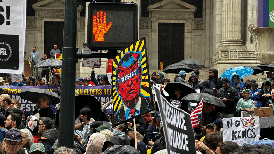 Protesto contra políticas de Trump em Nova York Protesto contra políticas de Trump em Nova York