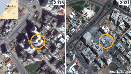 imagem de Gaza no Google Earth (data de 2016) - GOOGLE AND MAXAR - GOOGLE AND MAXAR