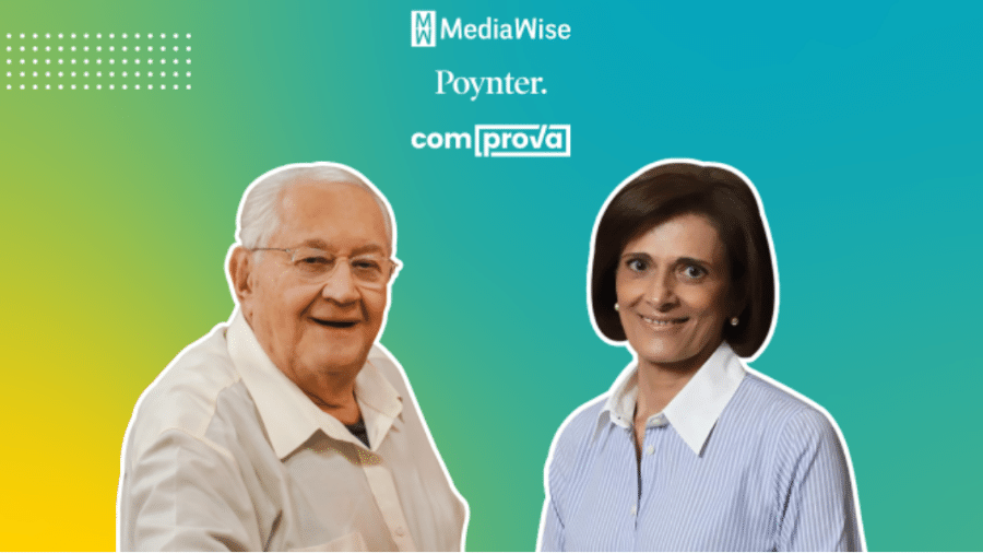 30.mar.2022 - Os jornalistas Boris Casoy e Lilian Witte Fibe conduzem as aulas do curso do Comprova - Projeto Comprova