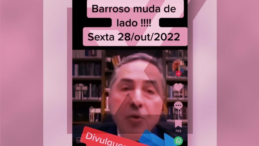 30.out.2022 - É falso que o ministro do STF Luís Roberto Barroso declarou ser contra o PT em vídeos que circulam nas redes sociais - Projeto Comprova