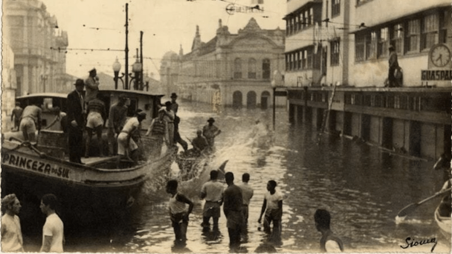 Enchente de 1941 em Porto Alegre (RS) - Reprodução / Acervo do Museu Joaquim Felizardo