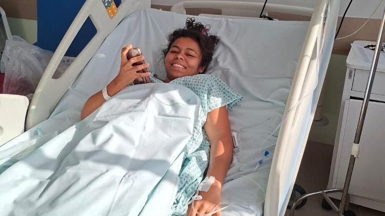 Eduarda, antes da cirurgia de doar rim ao pai Eduarda, antes da cirurgia de doar rim ao pai