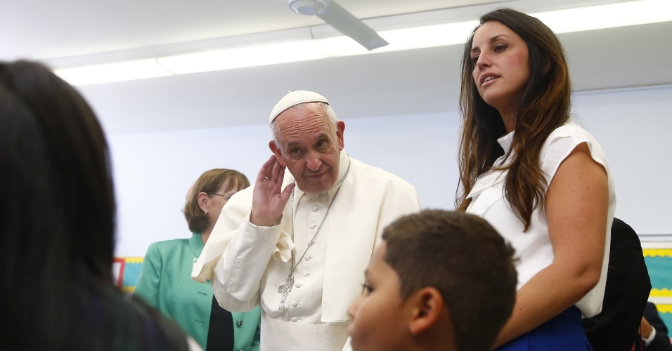 25.set.2015 - Papa Francisco faz visita a uma escola no Harlem, em Nova York (EUA)