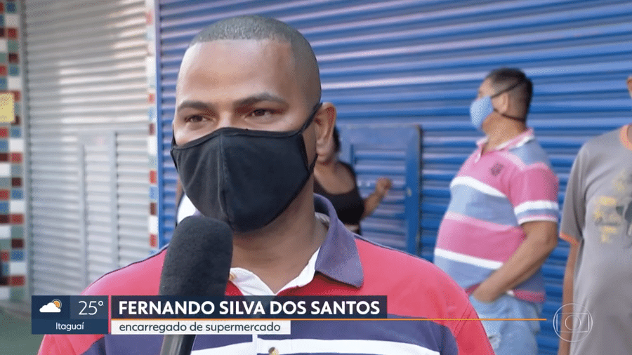 Fernando Silva dos Santos, encarregado de supermercado, diz que foi acusado de roubo em Caxias (RJ) - Reprodução/TV Globo