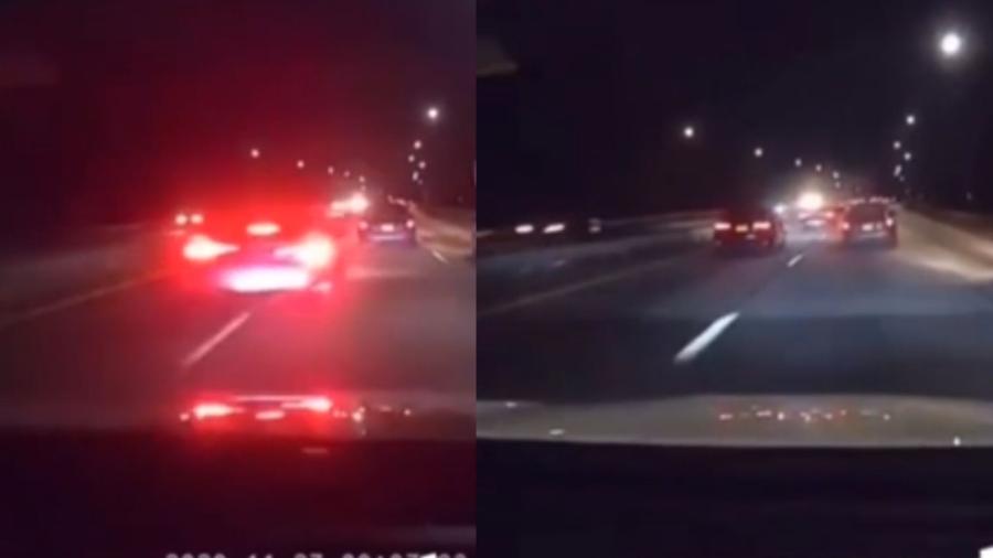 Vídeo de câmera de segurança mostra um veículo em alta velocidade que ultrapassou dois carros em Nova York  - Reprodução/Reddit