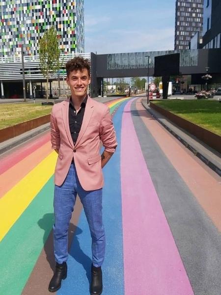 Ciclovia pintada com as cores do arco-íris foi idealizada por Elias Van Mourik - Divulgação/Universidade de Utrecht