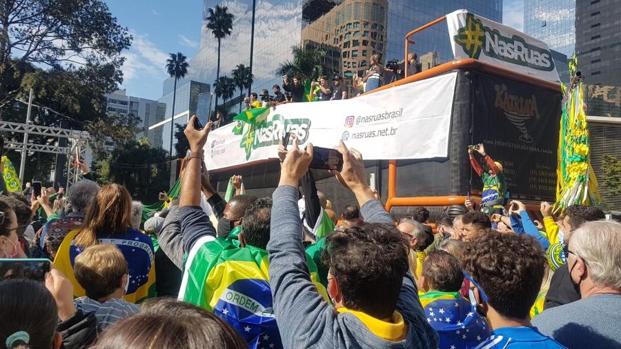 Ato pró-Bolsonaro e a favor do voto impresso na Avenida Paulista, em São Paulo, no dia 1º de agosto - José Dacau/UOL