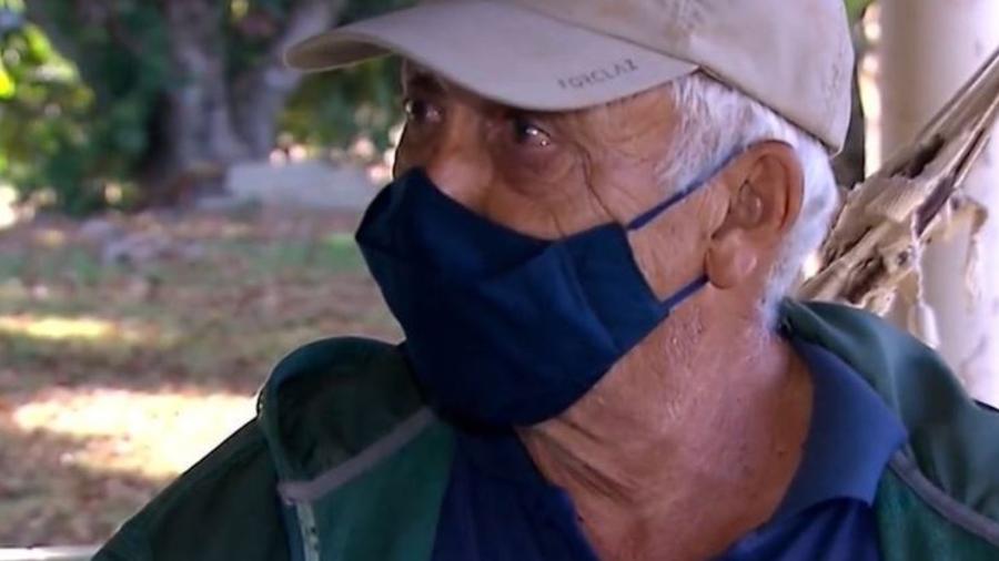 Fazendeiro Elmi Caetano Evangelista, 74 anos, falou sobre caso Lázaro após a saída da prisão - Reprodução/Record TV