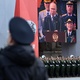 May 9, 2022 - Photo shown on the big screen during Russian President Vladimir Putin's speech in Moscow to commemorate Victory Day, commemorating the 77th anniversary of the end of WWII - Kirill Kudryavtsev/AFP