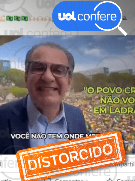 4.nov.2022 - Vídeo de Malafaia com multidão em Brasília é de setembro - Arte/UOL sobre Reprodução/Facebook