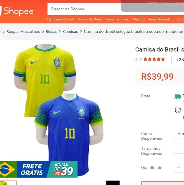 Camisas e camisetas no Brasil