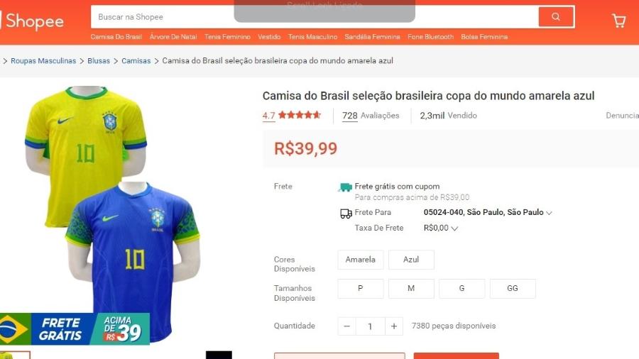 Copa do Mundo: camisa da seleção é vendida a partir de R$ 40 em site