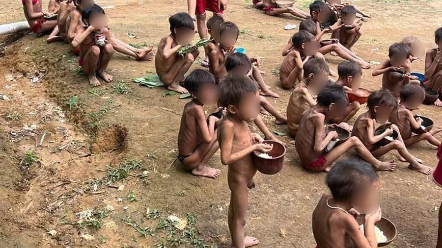 Crianças ianomâmis desnutridas pela inação do governo e a ação de garimpeiros - Urihi Associação Yanomami/Sumaúma Jornalismo