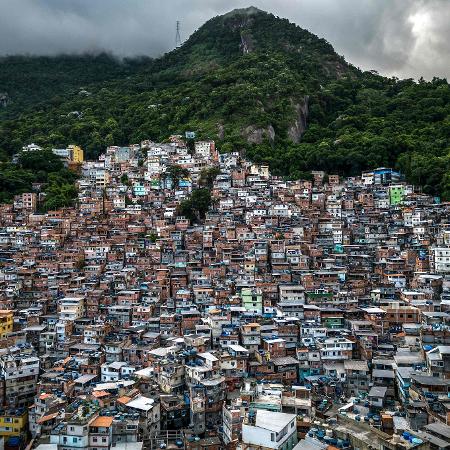 Vista aérea da favela da Rocinha, no Rio