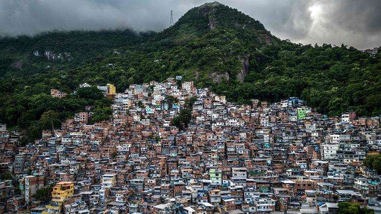 Vista aérea da favela da Rocinha, no Rio