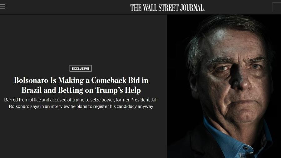 The Wall Street Journal, jornal norte-americano, publica reportagem sobre Jair Bolsonaro